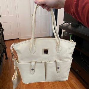 Dooney & Bourke Cream Crescent Tote Bag